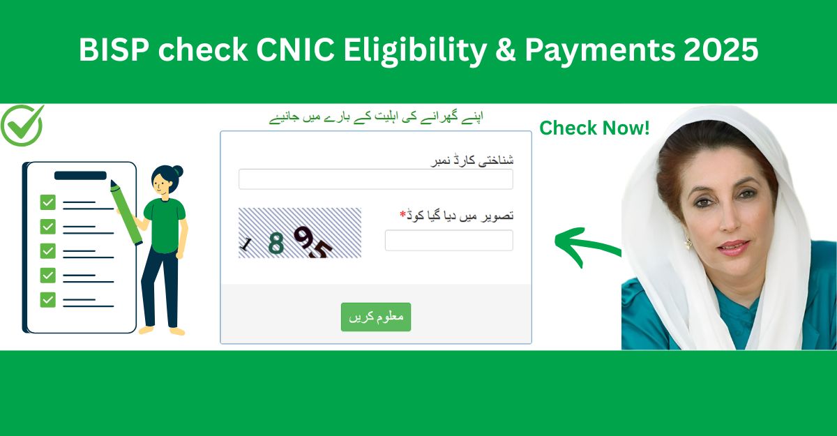 person checking bisp 8171 eligibility online with cnic on mobile 2025